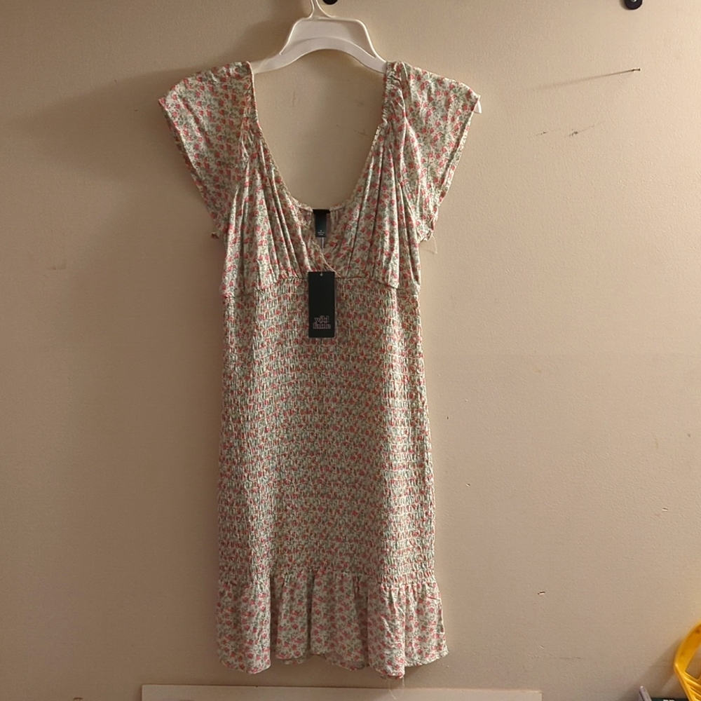 Target (Wild Fable)- White floral smock dress